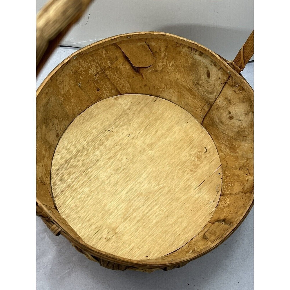 Rustic Hand Woven Basket Raw Birch/Bark Decorative Trim Primitive Boho Farmhouse - Picture 10 of 16